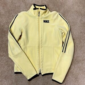Nike track jacket fleece, XS, yellow/charcoal.